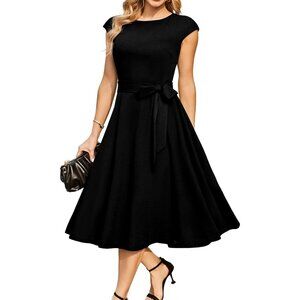 Dresstells Women's Black Modest Vintage Cocktail Party Formal Wedding Dresses